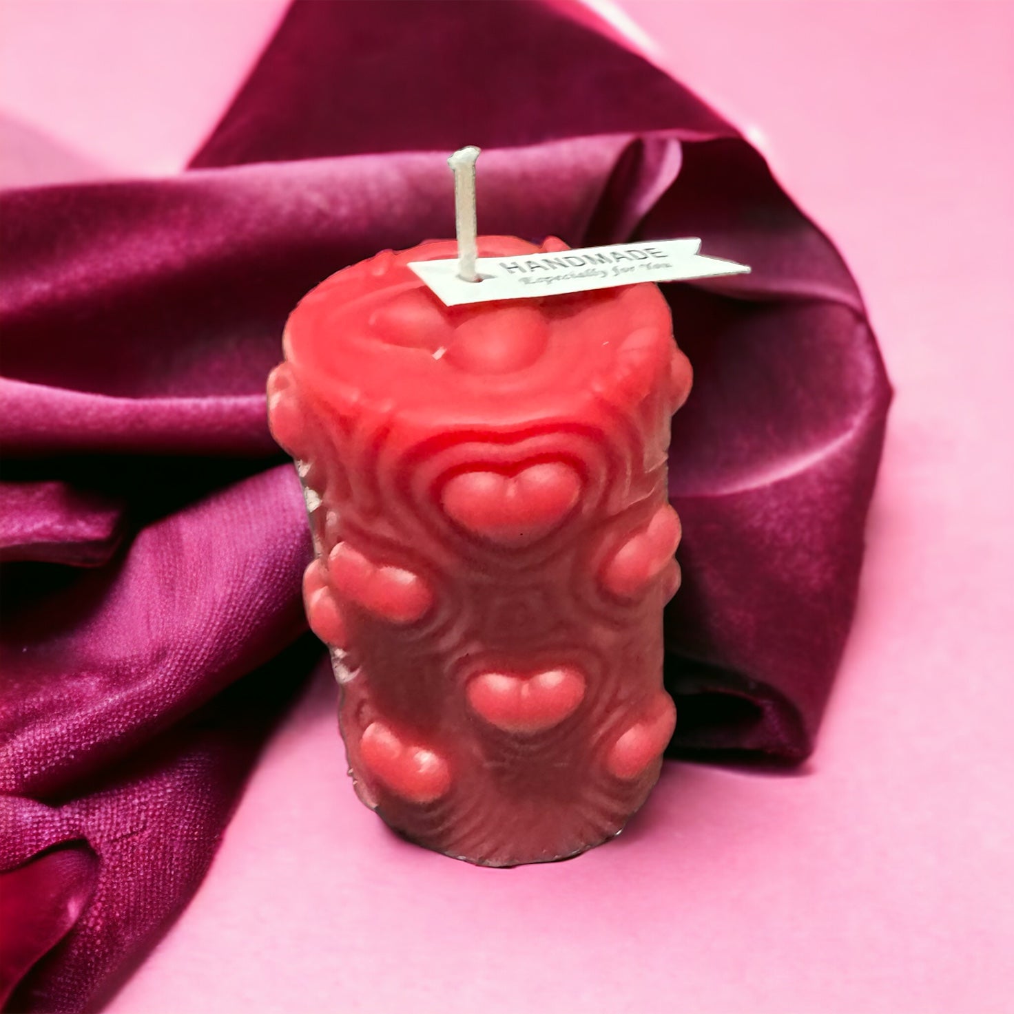 Hearts Pillar Candle – Crafty & Captivating Hearts Pillar Candle – Crafty & Captivating